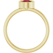 14K Yellow 5.5 mm Lab-Grown Ruby Ring