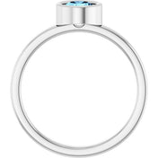 Platinum 5.5 mm Natural Aquamarine Ring