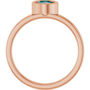 14K Rose 5.5 mm Lab-Grown Alexandrite Ring