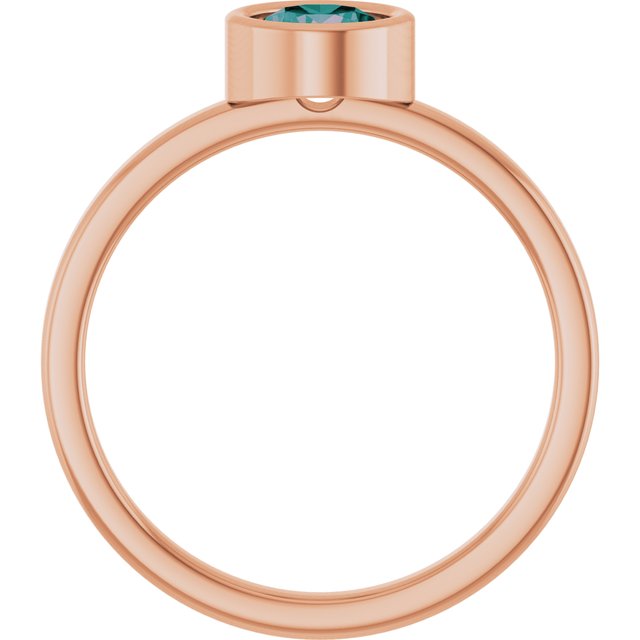 14K Rose 5.5 mm Lab-Grown Alexandrite Ring