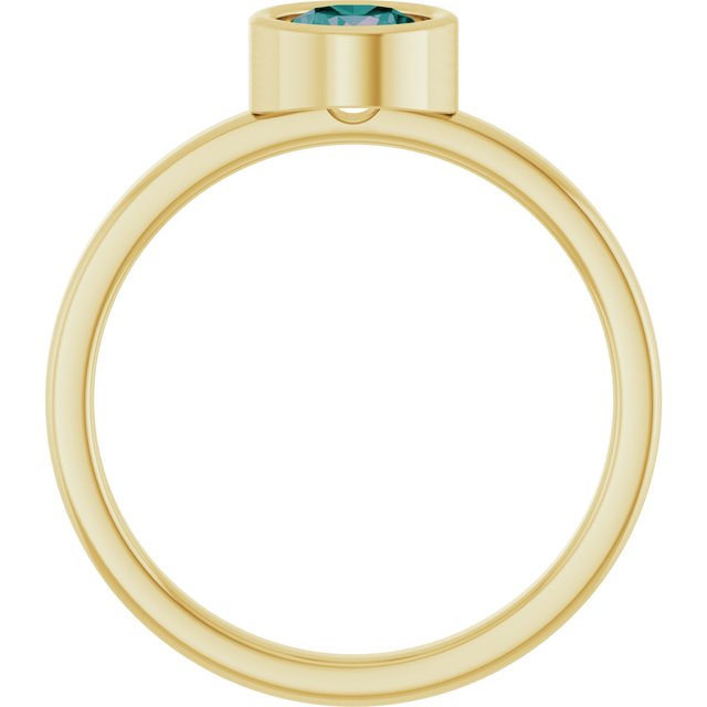 14K Yellow 5.5 mm Lab-Grown Alexandrite Ring