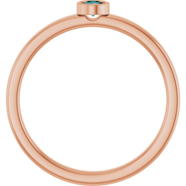 14K Rose 3 mm Lab-Grown Alexandrite Ring