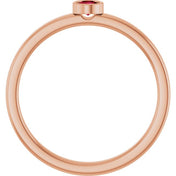 14K Rose 3 mm Lab-Grown Ruby Ring