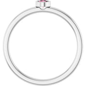 Platinum 3 mm Natural Pink Tourmaline Ring
