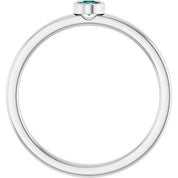 Rhodium-Plated Sterling Silver 3 mm Lab-Grown Alexandrite Ring