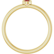 14K Yellow 3 mm Lab-Grown Ruby Ring