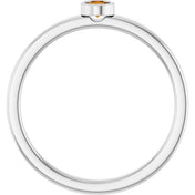 Platinum 3 mm Natural Citrine Ring