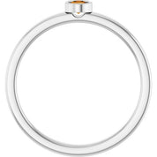 Platinum 3 mm Natural Citrine Ring