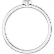 Rhodium-Plated Sterling Silver 3 mm Natural White Sapphire Ring