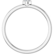 14K White 3 mm Natural White Sapphire Ring