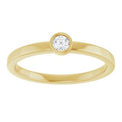 14K Yellow 3 mm Natural White Sapphire Ring