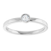 14K White 3 mm Natural White Sapphire Ring