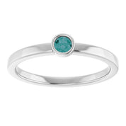 Rhodium-Plated Sterling Silver 3 mm Lab-Grown Alexandrite Ring