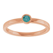14K Rose 3 mm Lab-Grown Alexandrite Ring