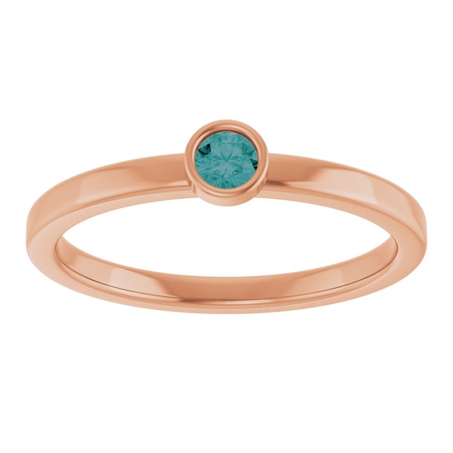 14K Rose 3 mm Lab-Grown Alexandrite Ring