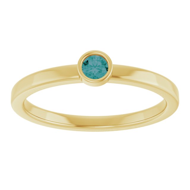 14K Yellow 3 mm Lab-Grown Alexandrite Ring