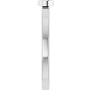Rhodium-Plated Sterling Silver 3 mm Natural Aquamarine Ring