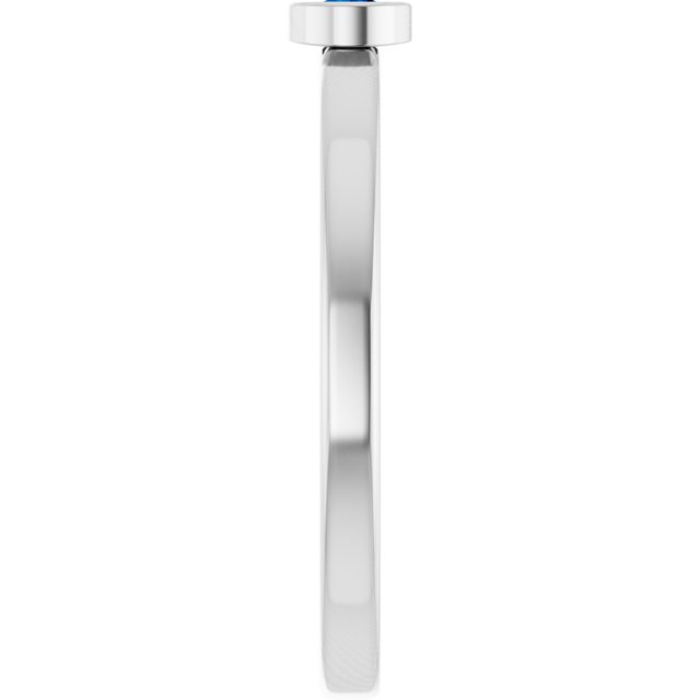 Platinum 3 mm Lab-Grown Blue Sapphire Ring