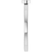 Rhodium-Plated Sterling Silver 3 mm Natural White Sapphire Ring