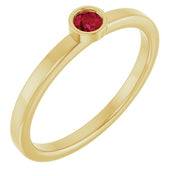 14K Yellow 3 mm Lab-Grown Ruby Ring