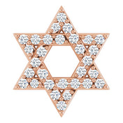 14K Rose 1/8 CTW Natural Diamond Star of David Pendant