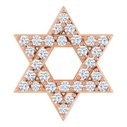 14K Rose 1/8 CTW Natural Diamond Star of David Pendant