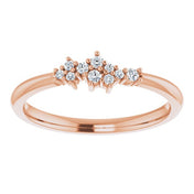 14K Rose .08 CTW Natural Diamond Stackable Cluster Ring