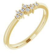 14K Yellow .08 CTW Natural Diamond Stackable Cluster Ring