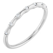 14K White .06 CTW Natural Diamond Stackable Ring