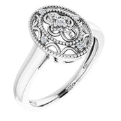 Sterling Silver .05 CTW Natural Diamond Ring Size 8
