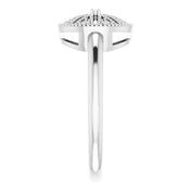 Sterling Silver .04 Natural Diamond Filigree Ring