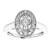 Sterling Silver .05 CTW Natural Diamond Ring Size 8