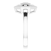 Sterling Silver .03 CTW Natural Diamond Filigree Ring