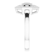 Sterling Silver .03 CTW Natural Diamond Filigree Ring