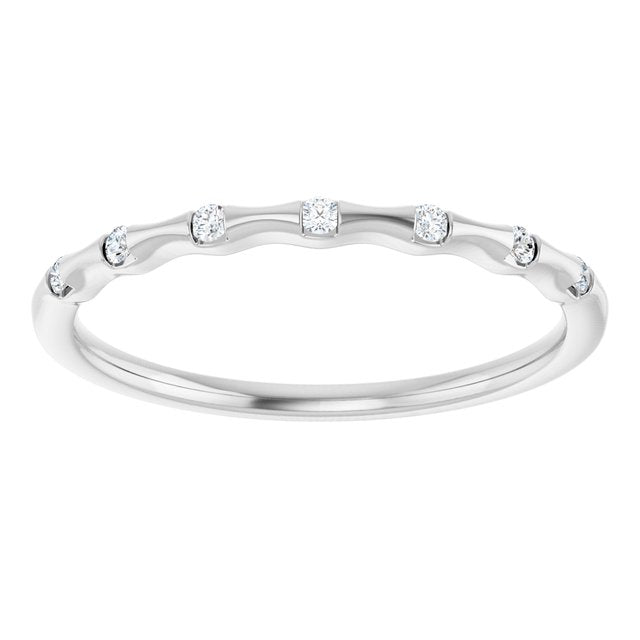 14K White .07 CTW Lab-Grown Diamond Stackable Ring