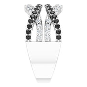 14K White 1 CTW Natural Black & White Diamond Ring