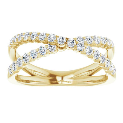 14K Gold 1/2 CTW Lab-Grown Diamond Criss-Cross Ring