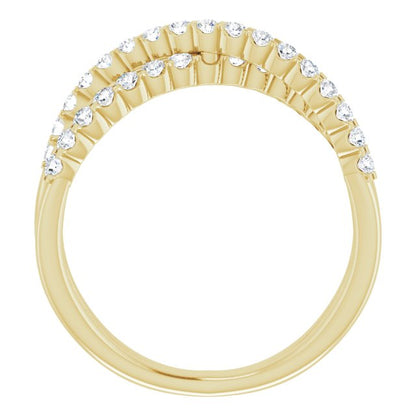 14K Gold 1/2 CTW Lab-Grown Diamond Criss-Cross Ring