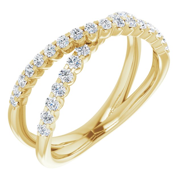 14K Gold 1/2 CTW Lab-Grown Diamond Criss-Cross Ring