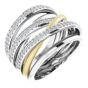 14K White/Yellow 1/2 CTW Natural Diamond Ring