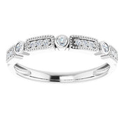 14K White 1/10 CTW Natural Diamond Stackable Ring by Brand Name