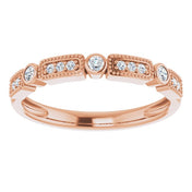 14K Rose 1/10 CTW Natural Diamond Stackable Ring