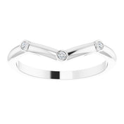 Sterling Silver .03 CTW Natural Diamond Stackable V Ring