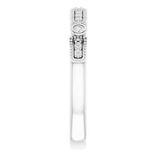 14K White 1/10 CTW Natural Diamond Stackable Ring by Brand Name
