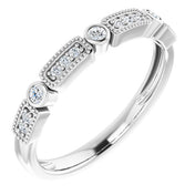 14K White 1/10 CTW Natural Diamond Stackable Ring by Brand Name