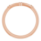 14K Rose .03 CTW Natural Diamond Stackable V Ring