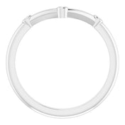 14K White .03 CTW Natural Diamond Stackable  V Ring