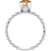 Sterling Silver Natural Citrine Family Beaded Stackable Ring