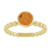 14K Yellow Natural Citrine Family Beaded Stackable Ring