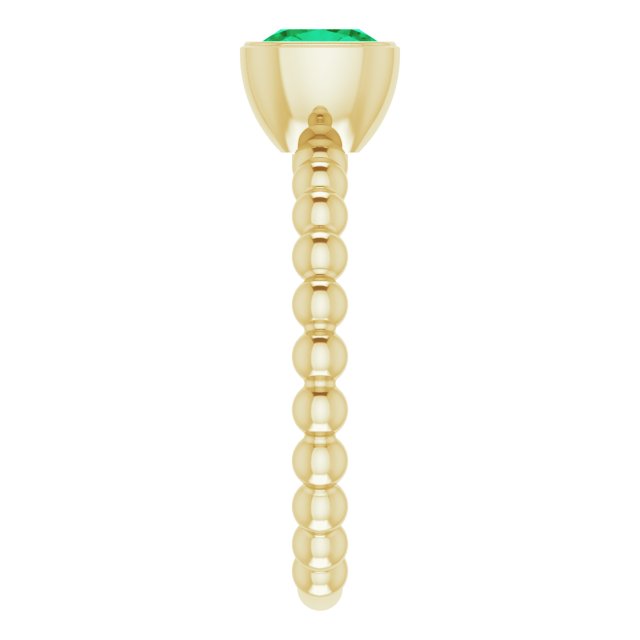 14K Yellow Lab-Grown Emerald Family Stackable Ring